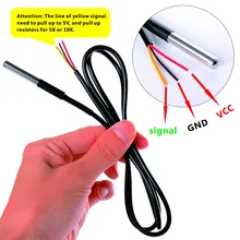 1 шт. DS18B20 датчик температуры из нержавеющей стали посылка Водонепроницаемый DS18b20 датчик температуры 18B20 для