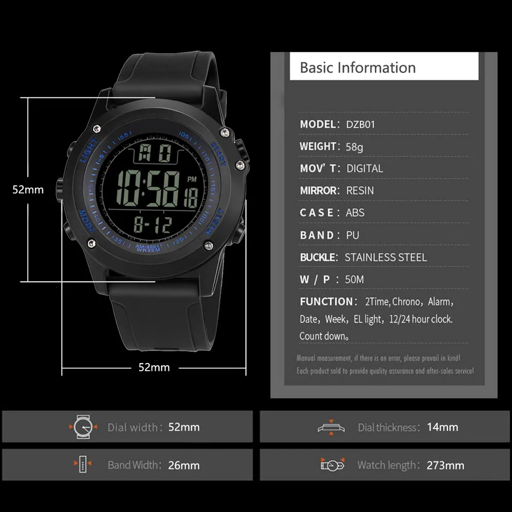 Мужские спортивные часы, цифровой светодиодный, водонепроницаемые наручные часы, роскошные мужские и женские цифровые военные армейские элегантные мужские часы
