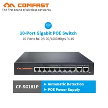 10 портов гигабитный коммутатор питания через Ethernet CF-SG181P Ethernet сетевой коммутатор Gigabit 20 Гбит/с широкого Ширина 10*10/100/1000 Мбит/с поддержкой POE питания RJ45 порт
