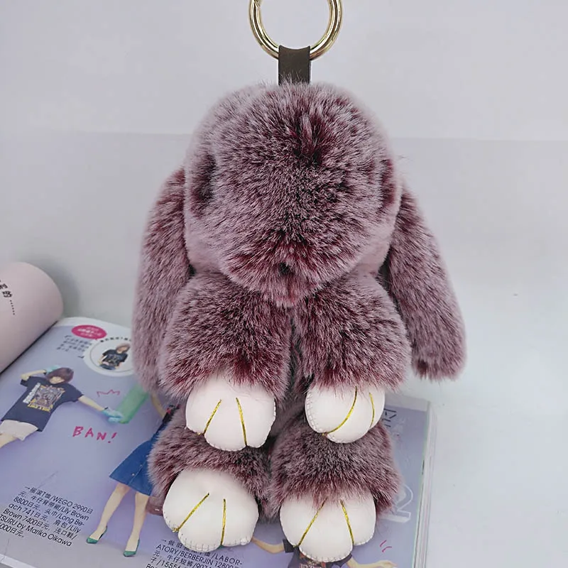 

Cute Rabbit Puffy Pompon Key Chains Handmade Pokemon Bags Pendant Fashion Jewelry Ornament Car Keychain New Year Gifts Kids Toys
