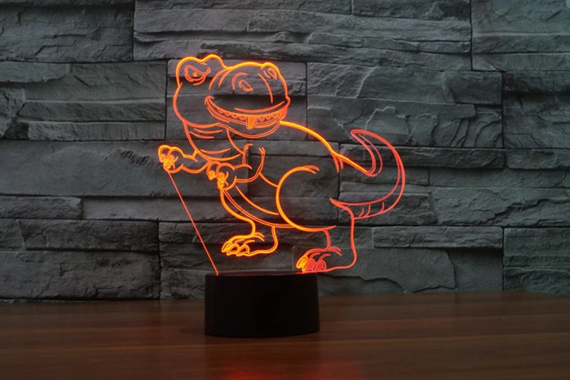 

2019 new dinosaur colorful touch charging LED vision lamp gift atmosphere desk lamp
