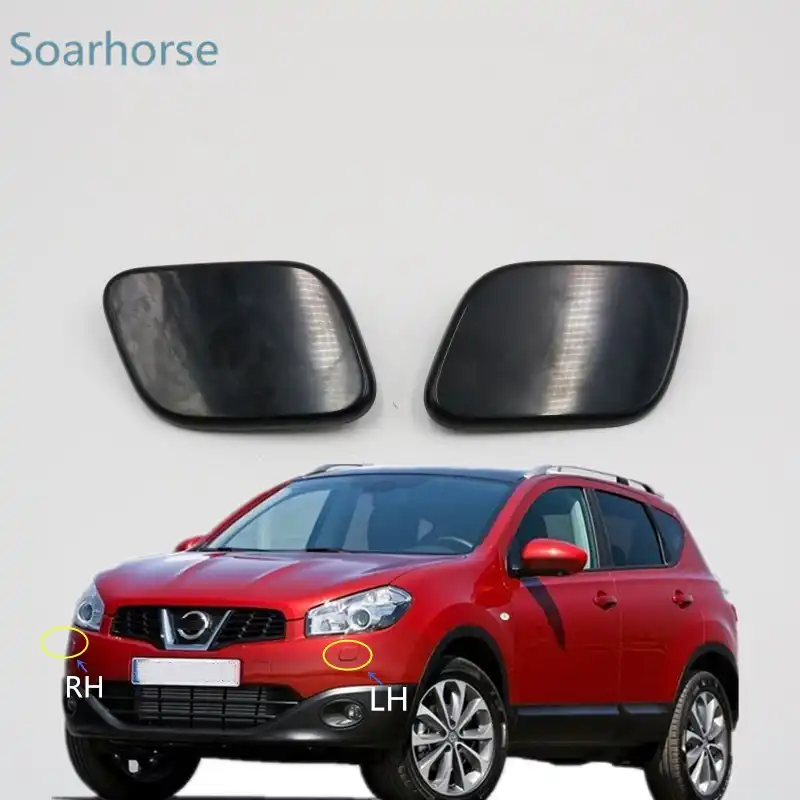 1Pair Front Bumper Headlamp Washer Nozzle Cap Cover for Nissan Qashqai 2010-2013