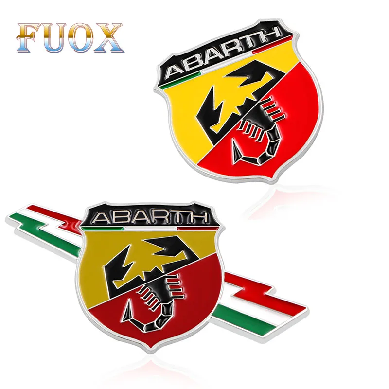 

3D 3M Car Abarth Metal Adhesive Badge Emblem logo Decal Sticker Scorpion For All Fiat Abarth Punto 124/125/125/500 Car Styling