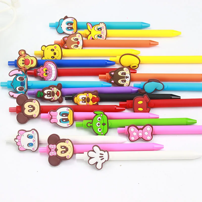 

20pcs/lot 0.5mm Black Ink Cartoon Plastic Colorful Gel Pen Kawaii Korean Stationery Office School Writing Supplies K116 Gift