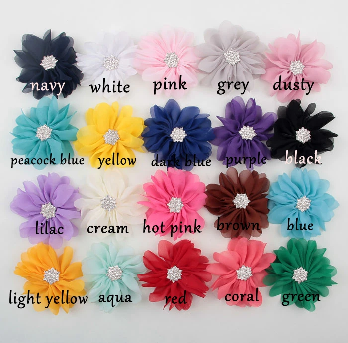 Yundfly 10PCS 7cm Chiffon Flower With Snow Button For Children Hair Accessories Baby Headband Fabric Flowers | Мать и ребенок