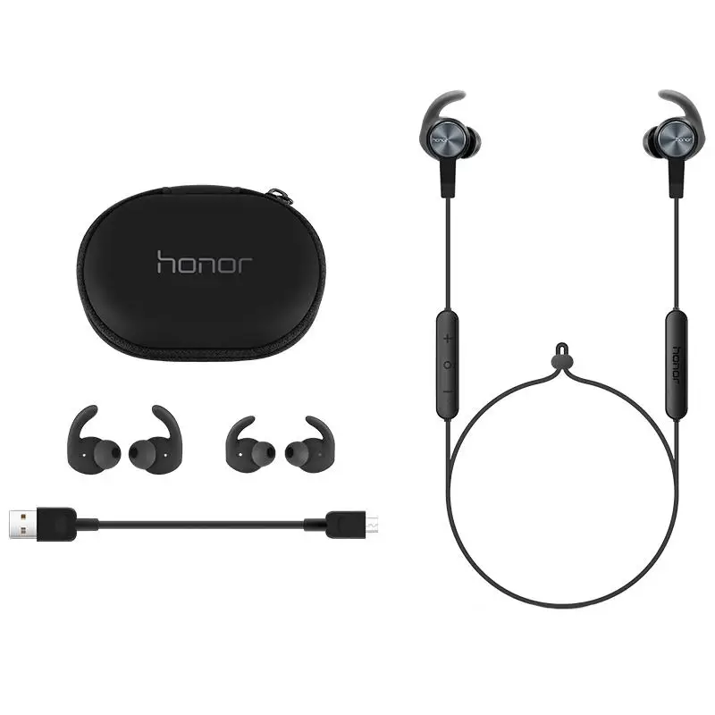 Honor xSport наушники Bluetooth V4.1 беспроводные наушники-вкладыши AM61 спортивные водонепроницаемые наушники для бега Голосовое управление - Цвет: Black