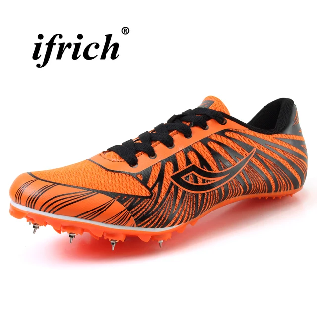 Hot Sell Track and Field Shoes for Men Women Breathable Spike Running Shoe Greeen Orange Track Shoes Spikes Sneakers Men