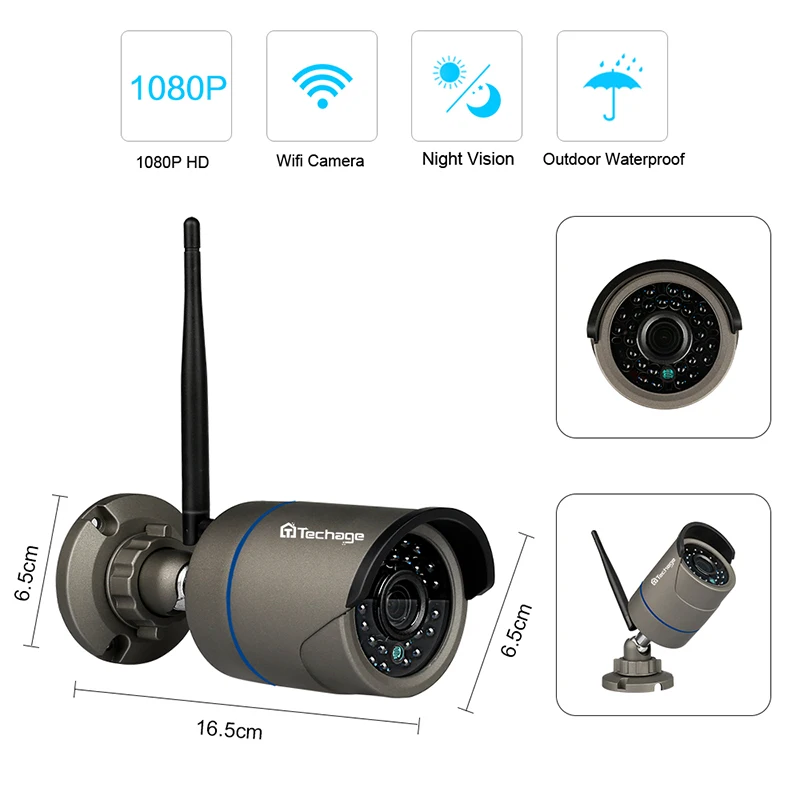 Techage 4CH 1080 P Wi Fi Беспроводной NVR PTZ CCTV камера безопасности системы 2MP ночное видение