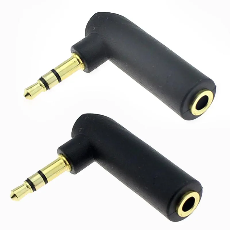 20pcs Jack 3 5mm Headset Adapter Audio Connector Male Turn Female Headphone Plug Right Angle 90 Degree Elbow L type Connector