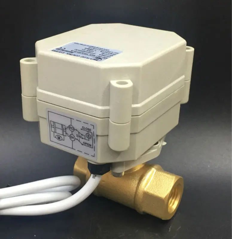TF8-B2-A BSP 1/4 ''AC/DC9V-24V 3 провода 2-Way Латунь DN8 моторизованный шаровой клапан для замены металлических запчастей Шестерни высокое качество CE
