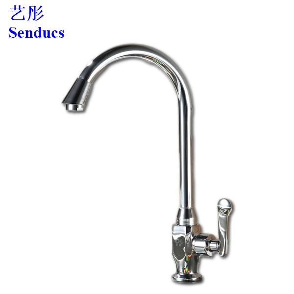 Free shipping Senducs single cold kitchen faucet of solid brass cold kitchen sink faucet with single