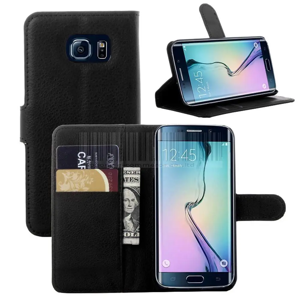 Cases Black/Brown Mix Color PU Leather Flip Wallet Stand Cover Case Skin For Samsung Galaxy S6 Edge G925 |