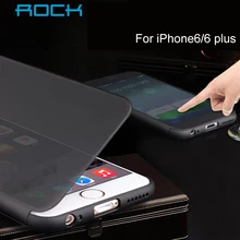 ROCK Flip PC TPU Case bag For iPhone 6 4.7 inch Transparent Full-screen View Window smart Cover for 6 plus 5.5 is optional