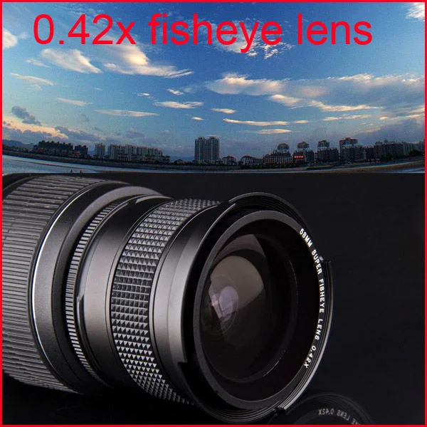 58mm camera 0.42X Super Wide Angle Fisheye Lens with Macro Lens for