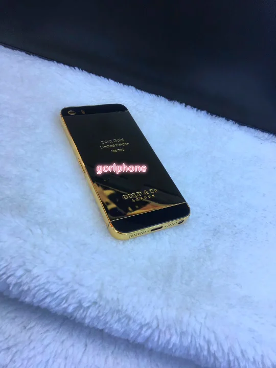 Для iphone настоящее золото 24ct позолоченный корпус с простым дизайном 2 шт