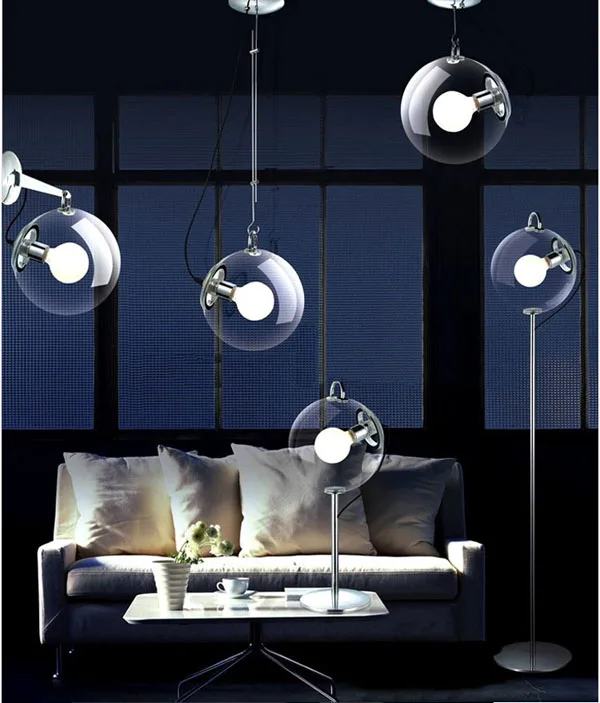 

Modern glass ball LED chandelier personalized bedroom romantic restaurant pendant lamp bar indoor Soap bubble chandelier
