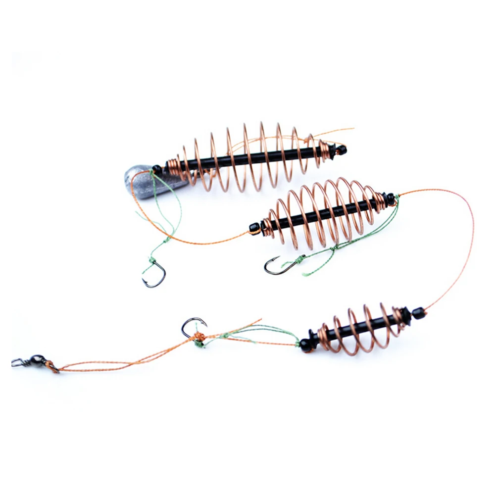 Искусственная приманка для рыбалки приманка клетка кормушка для ловли карпа с свинцовым грузило поворотный с леской крючки для рыболовных снастей