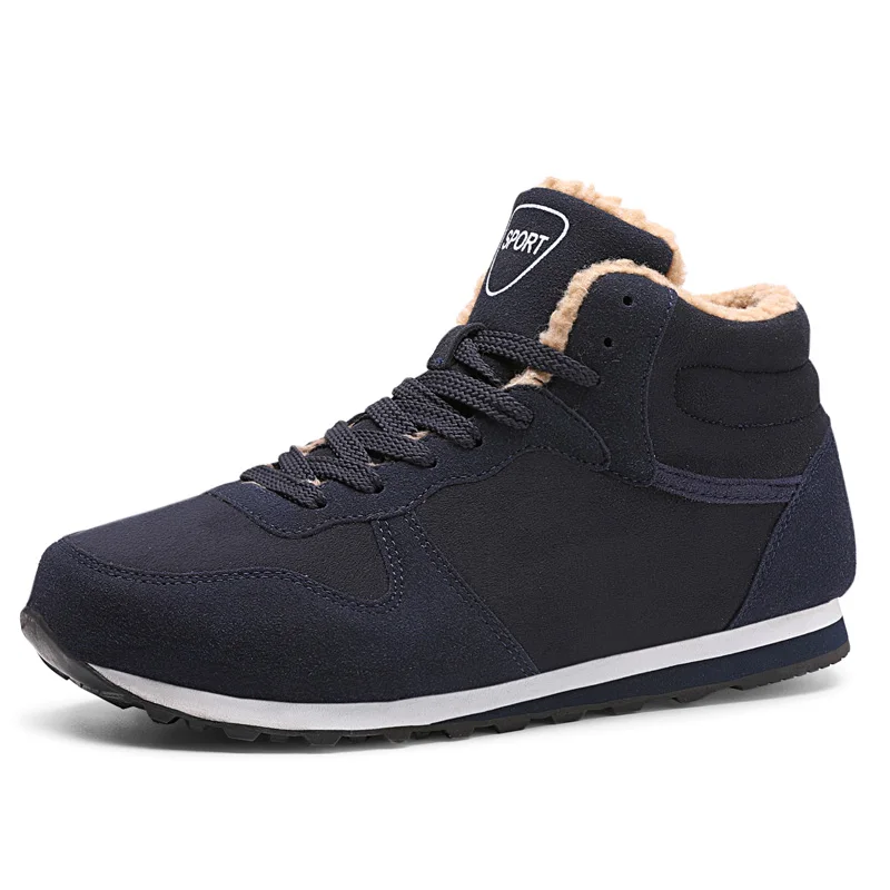 

Leather Winter Hiking Shoes Men Women Boots Warm Plush Sneakers Couple Outdoor Sport Climbing Shoes Hikes Waterproof Big Size 47