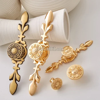 

10PCS Brass European Cabinet Pulls Handles Cupboard Wardrobe Drawer Wine Cabinet Kitchen Door Handles and Knobs