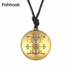Fishhook Magan brigitte voodoo loa veve pingente dinheiro rico talismã riqueza amuleto jóias colar cor de ouro viking