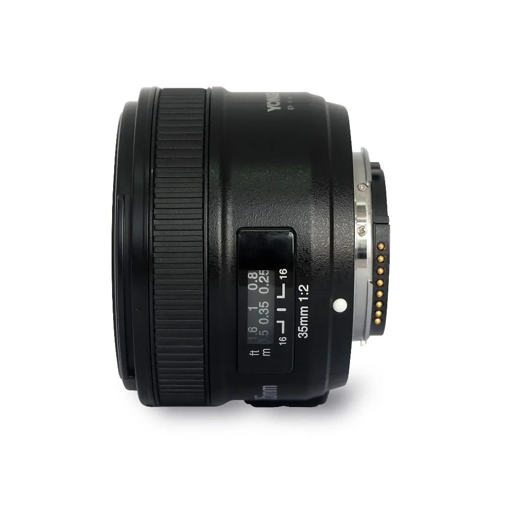Широкоугольный объектив YONGNUO YN35mm F2.0 AF/MF с фиксированным фокусом для Nikon F Mount D7500 D7200