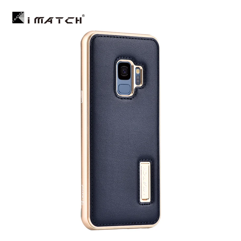 Оригинальный металлический чехол iMatch для Samsung Galaxy S9/ S9 Plus из натуральной кожи