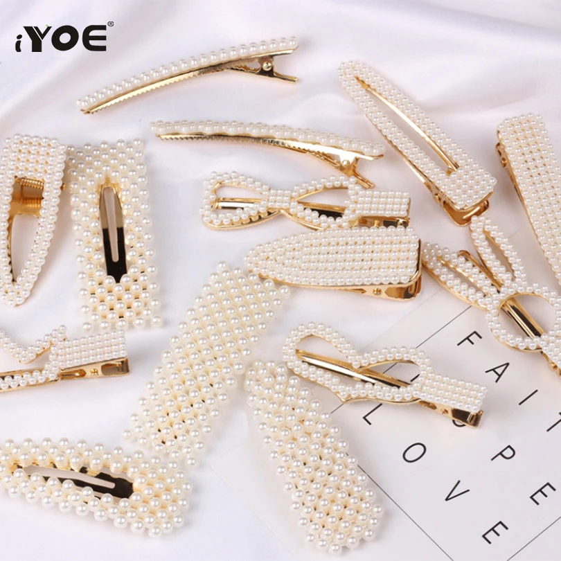 

Fashion Elegant Pearl Hair Clip For Women Bow Heart Water Drop Rabbit Hairgrips Crown Hair Pins Hair Accessories Barrettes Gifts