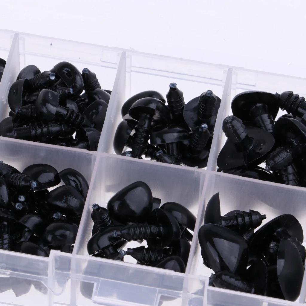 130 Pieces 8-16mm Plastic Safety Noses For Teddy Bear Animal Puppet Toys Crafts Doll DIY Making Accessories