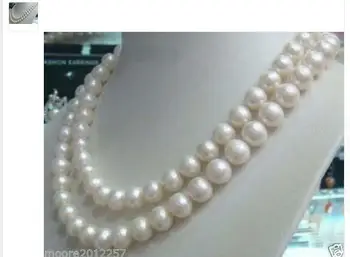

Women Gift Freshwater Long 9-10mm Natural White Cultured Pearl Fashion Jewelry Necklace 48"Genuine Selling Huge