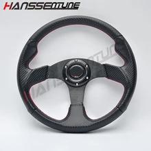Универсальный 14 дюймов 350 мм плоский стиль углеродного волокна Дрифт гоночный руль черный автомобиль авто руль для гонок