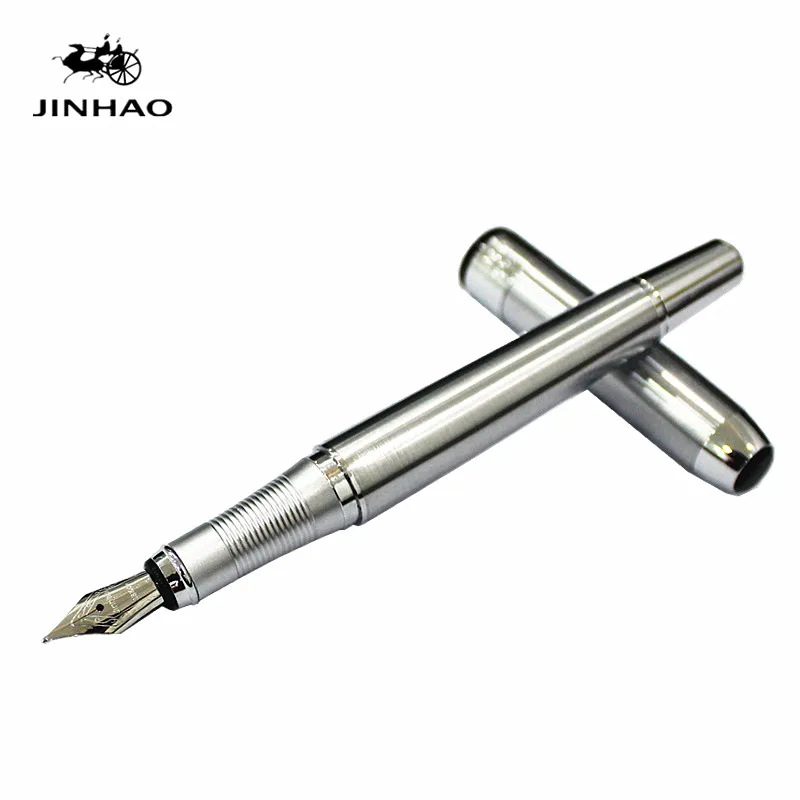 Топ продаж Серебряная перьевая ручка Jinhao 250 F Перо Серебряная отделка Съемный конвертер чернил - Цвет: 01