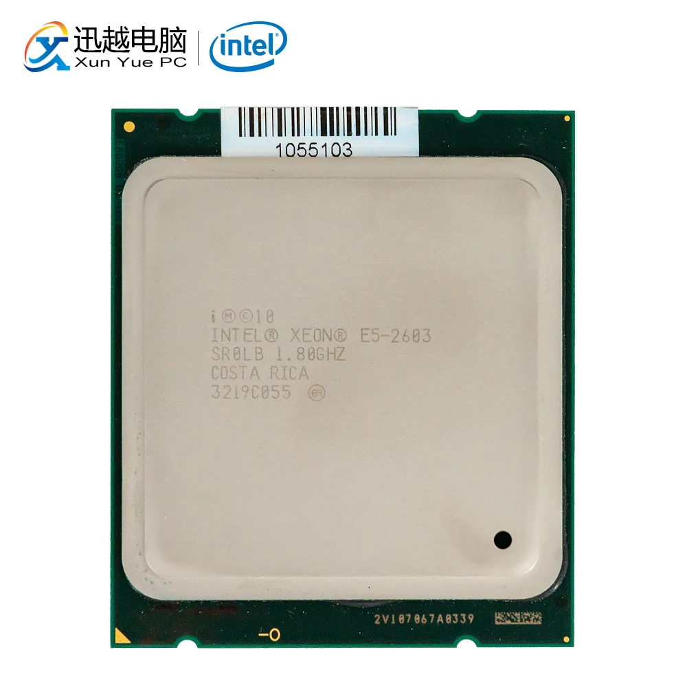 Процессор Intel Xeon E5-2603 для настольных ПК 2603 четырехъядерный 1,8 ГГц 10 МБ кэш L3 кэш LGA 2011 серверный используемый ЦП