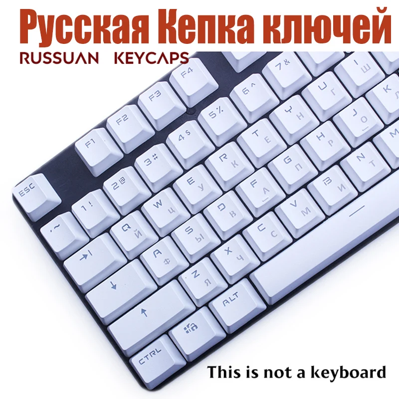 

104 key PBT Russian Keyscaps DIY Replacement Backlight Keys DIY Replacement For Cherry MX Mechanical Keyboard Key Cap Switches