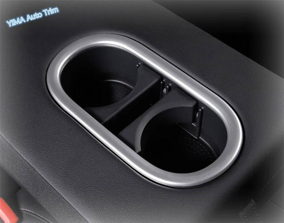 

Lapetus Auto Styling Rear Seat Water Cup Holder Frame Cover Trim Fit For Volkswagen T-Roc T Roc 2018 2019 Matte Carbon Fiber ABS