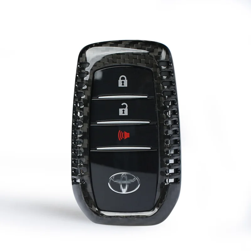 QHCP автомобильный чехол для дистанционного ключа из углеродного волокна, умный чехол для ключей, подходит для Toyota Alphard 30 Vellfire 30 авто 3 кнопки