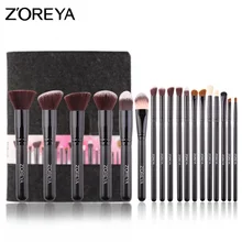 ZOREYA Pro 18pcs Portable Daily Makeup Brushes Set Powder Foundation Eyeshadow Make Up Brushes Cosmetics Soft Synthetic Hair : image ZOREYA Pro 18pcs Portable Daily Makeup Brushes Set Powder Foundation Eyeshadow Make Up Brushes Cosmetics Soft Synthetic Hair