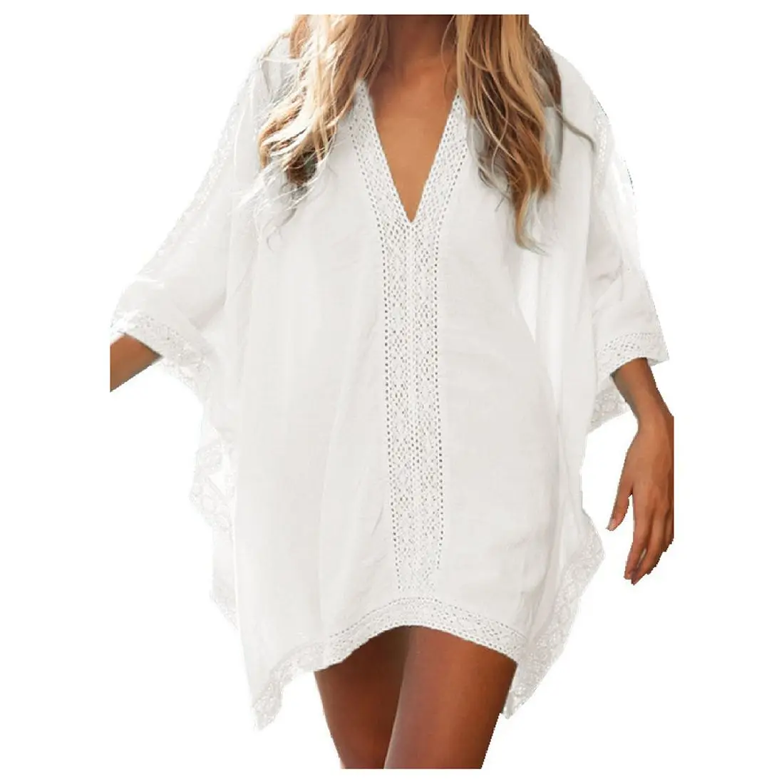 Womens Solid Oversized Beach Cover Up Swimsuit Bathing Suit Beach Dress