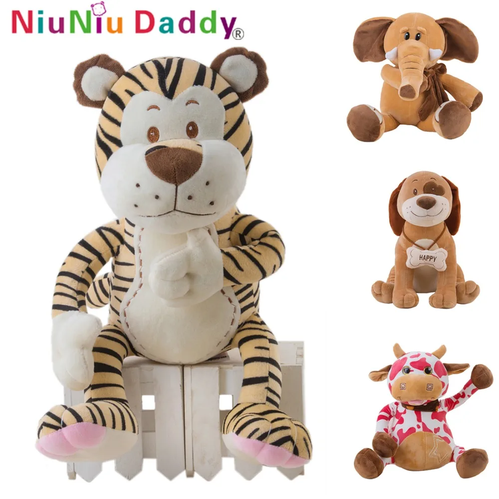 Niuniudaddy لطيف أفخم لعبة الحيوان كيد الدمى ذات جودة عالية محشوة الفيل أفخم النمر لينة الكلب بقرة جميلة الشحن مجانا