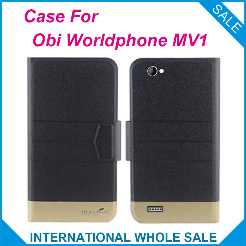 

5 Colors Hot! Obi Worldphone MV1 Case, High quality Full Flip Fashion Customize Leather Exclusive Case For Obi Worldphone MV1