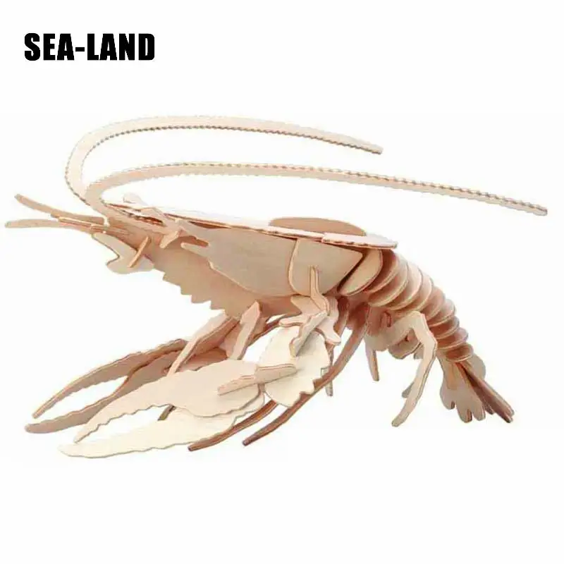 

3D Children Animal Puzzles A Cute Lobster Wooden IQ Puzzle For Kids 3 Years Easy Educational Toy As Good Hobby Gift For Children