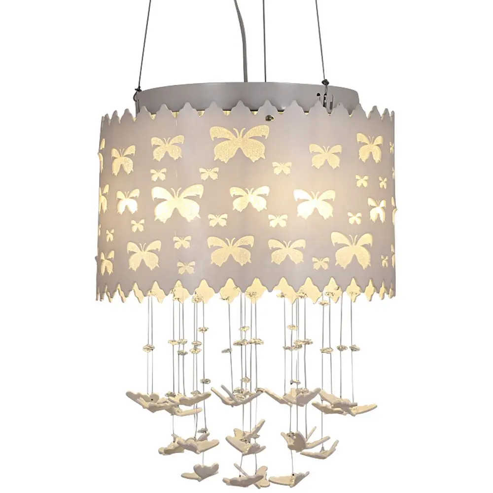 

Butterfly Pierced Princess Room Pendant Lamp Creative Girl's Room Pendant Light Children's Bedroom Hanging Lamps