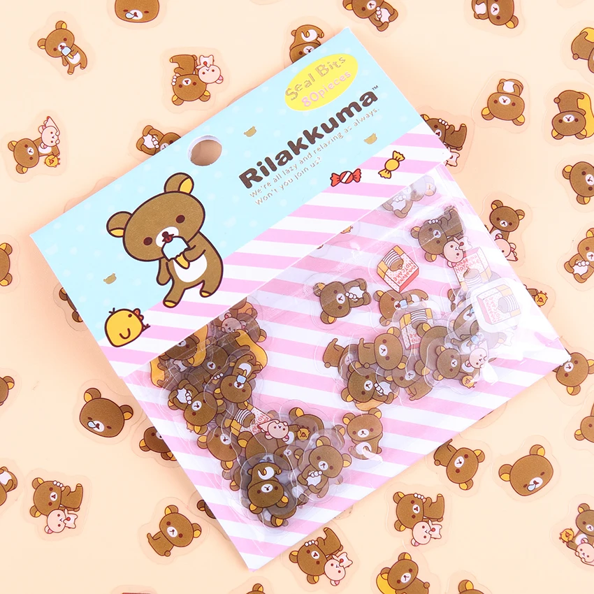 80 шт./лот мини бумажная наклейка Rilakkuma сумка сделай сам дневник планер украшение