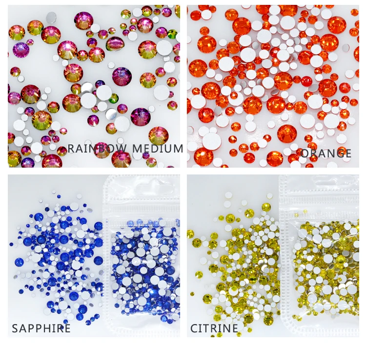 400p блестящие, дизайн ногтей Стразы Украшения микс 2 мм-5 мм для украшения ногтей камни блеск драгоценные камни аксессуары для маникюра 46 цветов