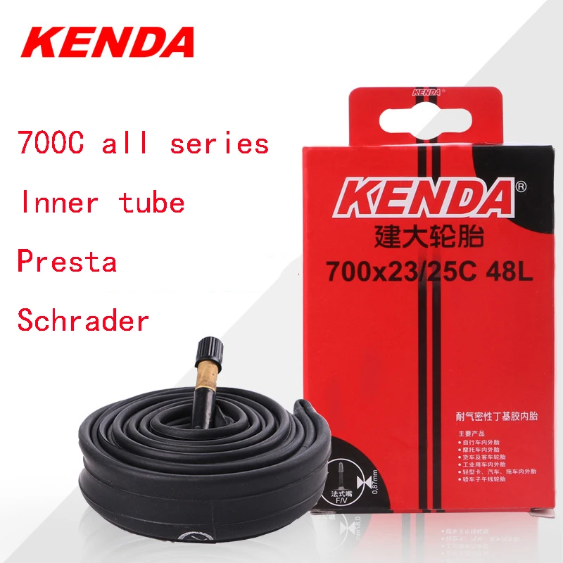 KENDA велосипедная камера шины 700C 700* 18-23C 700* 23-25C 700* 28-32C 700* 35-43C AV/FV MTB Дорожная велосипедная камера Schrader Presta