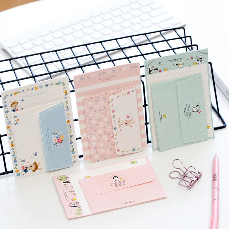 

Envelopes 4 Sheet Letter Paper Set Love Flower Letter Paper Cute Chancery Letters Writing Paper Letter Envelope Office Supplies