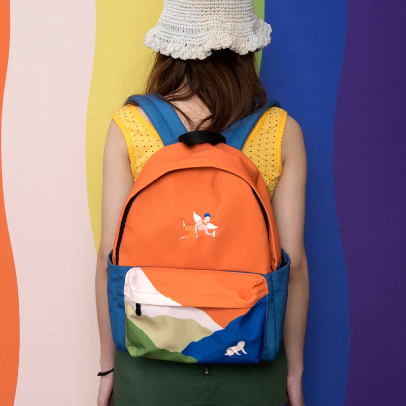 YIZISTORE оригинальный дизайн женские повседневные холщовые рюкзаки школьная сумка