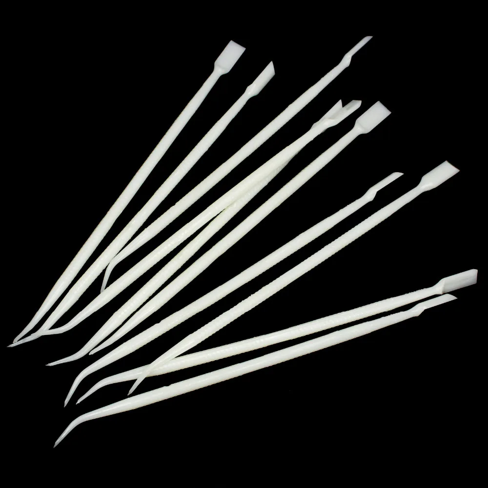 

50 PCS Pro Eye Makeup False Eyelash Tweezers Lashes Extension Perm Tool Tweezers Anti-static Plastic Needles