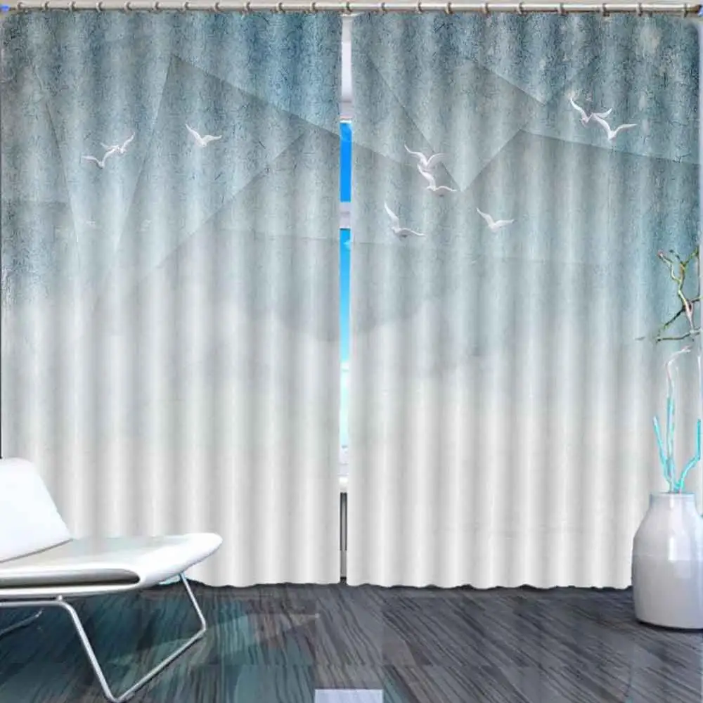 

Nordic abstract geometry cement walls 3D Window Curtains Living Room bedroom Drapes Rideaux factory Customized size