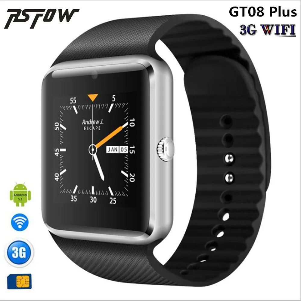 

RsFow 3G Wifi Android Smart Watch Phone GT08 Plus With camera Video Whatsapp Facebook Support Sim Card Play Store Download APP