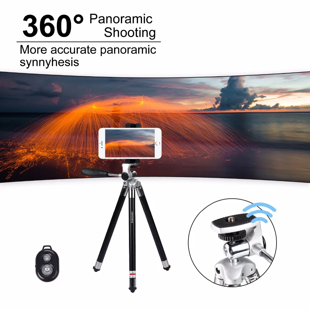 Comprar Mini trípode ASHANKS de aluminio para teléfono con Clip soporte de cámara Bluetooth Para iPhone Xiaomi accesorios para Smartphone Huawei Gopro